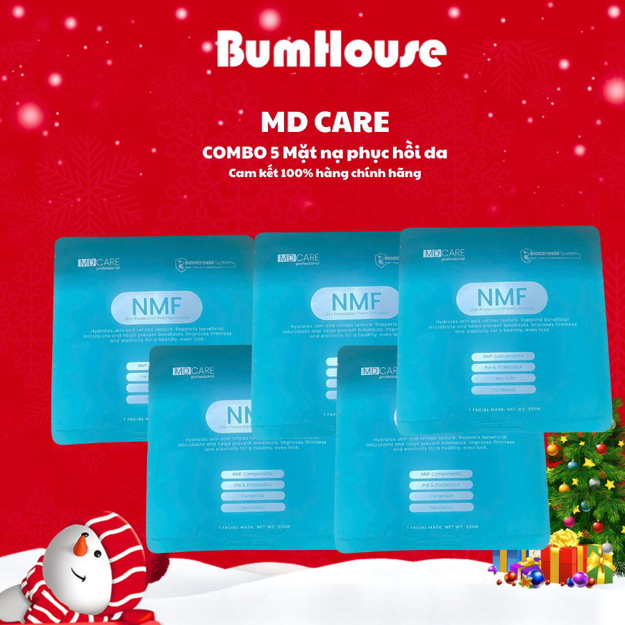 [COMBO 5 MASK] Mặt Nạ MD CARE NMF SKIN Protection Premium Mask Phục Hồi, Cân Bằng Lợi Khuẩn Da 23gx5