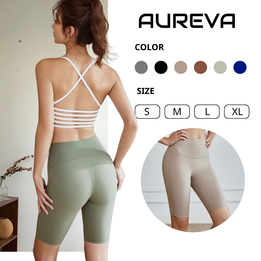  Quần Legging đùi nữ tập gym yoga AUREVA cao cấp nâng mông tôn dáng Quần đùi thể thao co giãn thấm hút mồ hôi 