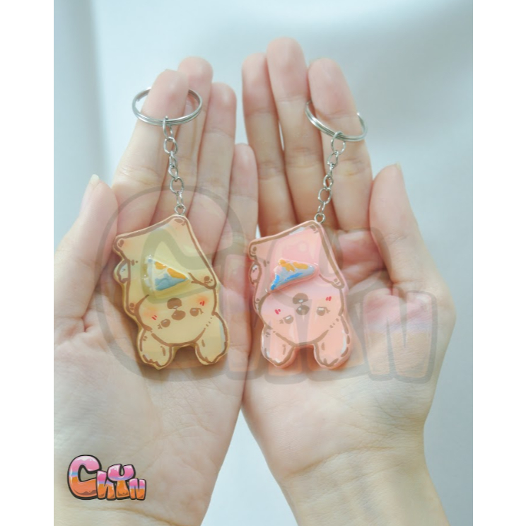 Móc Khoá/Móc Điện Thoại Handmade Hình GẤU TREO NGƯỢC Bằng Đất Sét Ladoll