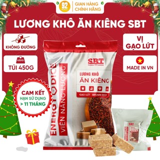  Lương Khô Ăn Kiêng Gạo Lứt SBT 450g Không Chiên Rán Dầu Mỡ Ít Calo Cho Người Giảm Cân Tiểu Đường 