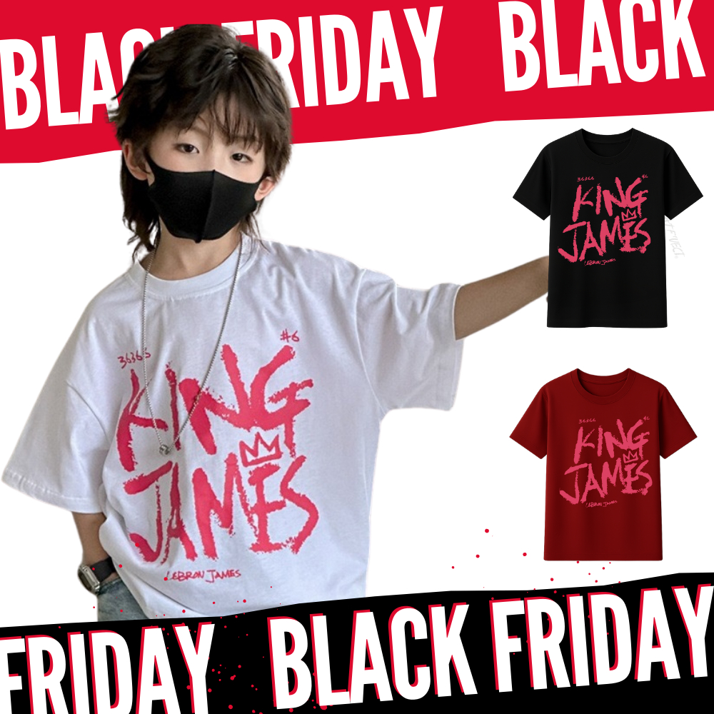 Áo Thun Trẻ Em KING JAMES – Thiết Kế Mạnh Mẽ, Form Rộng Cá Tính B672 | JJ Kids Fashion Official