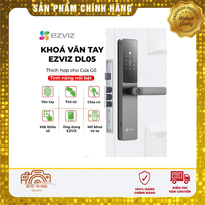 Khóa Vân Tay EZVIZ DL05 - Nhiều cách mở khóa, Hỗ trợ 50 người dùng,Liên kết được camera Ezviz