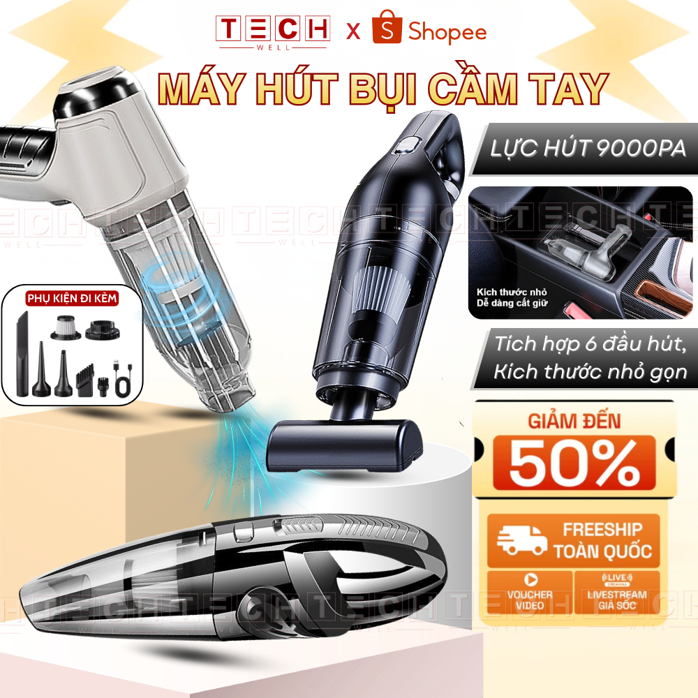 Máy hút bụi cầm tay không dây  hút bụi giường nệm lực hút siêu mạnh 15000PA thiết kế nhỏ gọn