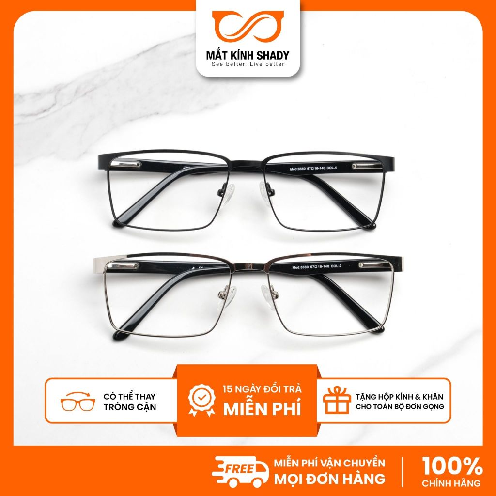 Gọng Kính Cận Thép Shady Unisex G2722 (Nhiều màu)