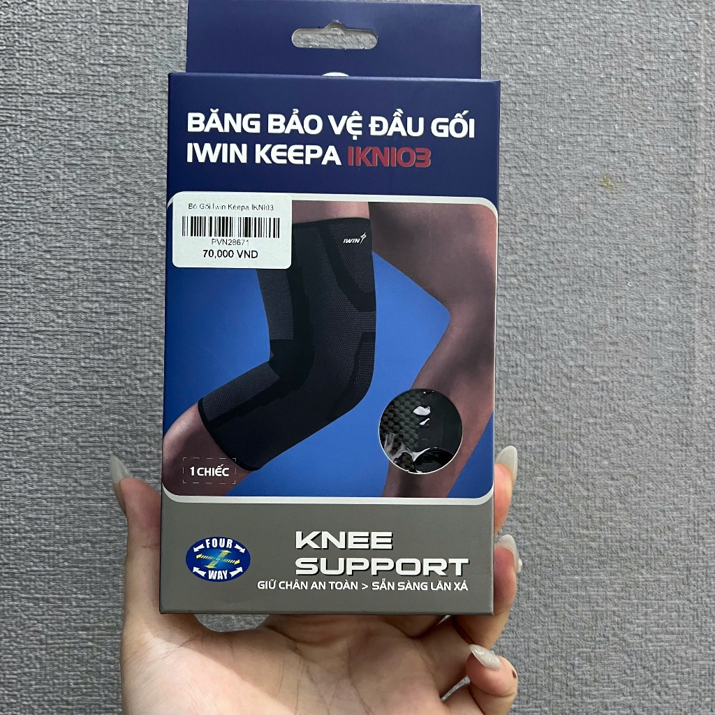 Bó Gối Iwin Keepa IKNI03 Bảo Vệ Khớp Gối Gym Bóng Chuyền Cầu Lông Chạy Bộ Pickleball Tennis