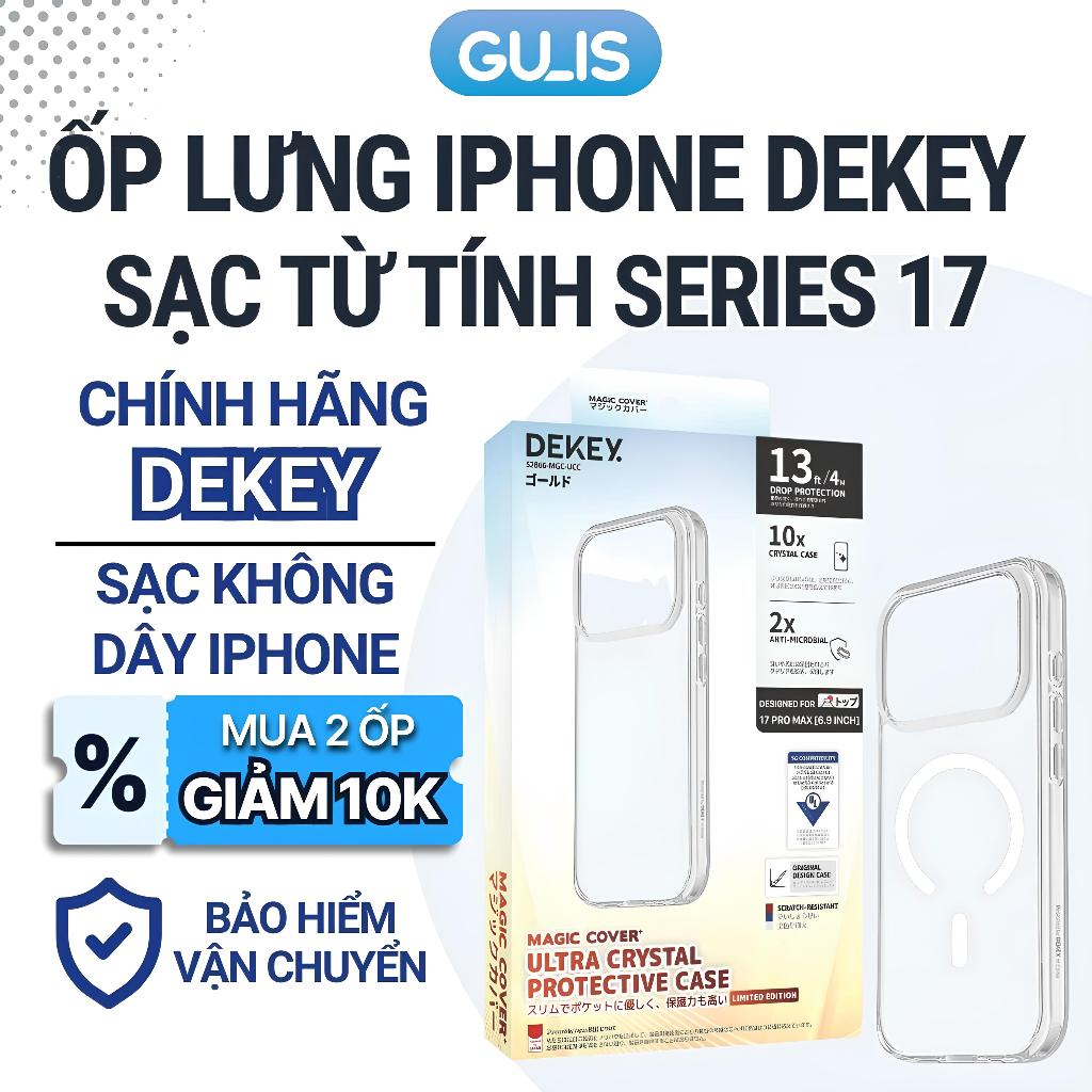 Ốp lưng DEKEY trong suốt có từ tính cho iPhone 17/17 Pro/17 Pro Max, Ốp lưng iphone trong suốt-GULIS