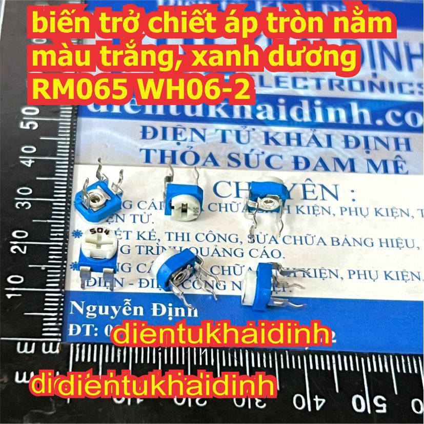 20 con biến trở chiết áp tròn nằm trắng, xanh dương RM065 WH06-2 VR 101 102 103 104 202 502 105 100 