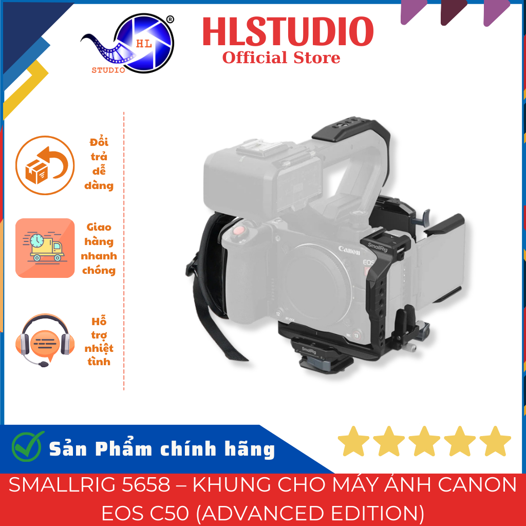 SmallRig Cage Kit 5658 SmallRig Canon EOS C50 V-Mount Plate 174x181x114mm 272g HL Studio