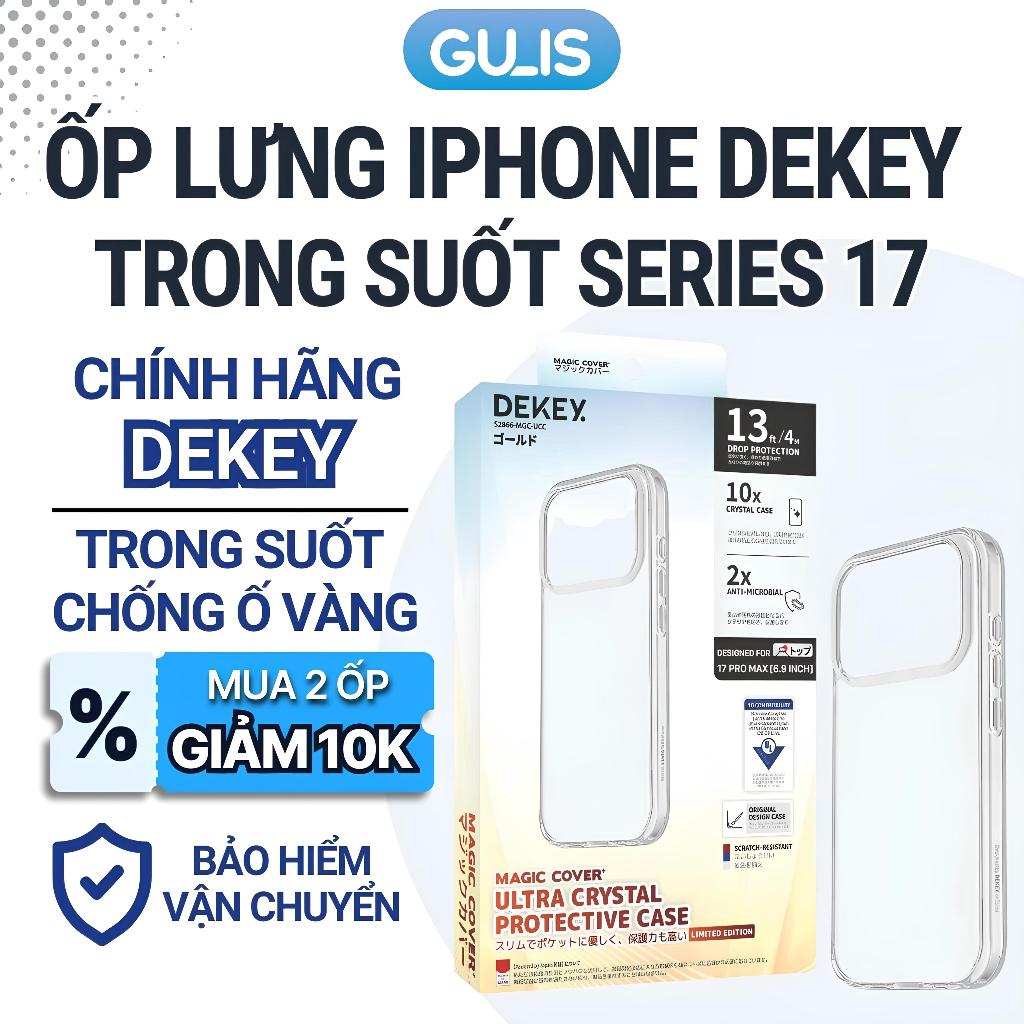 Ốp lưng DEKEY trong suốt cho iPhone 17/17 Pro/17 Pro Max, Ốp lưng iphone 17 pro max trong suốt-GULIS