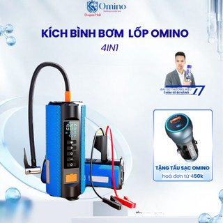  Bộ Kích Bình OMINO Ô tô Xe máy Chính Hãng 4in1 Siêu Cấp Dây Kích chống đảo cực bơm siêu tốc Chiếu sáng đa năng 