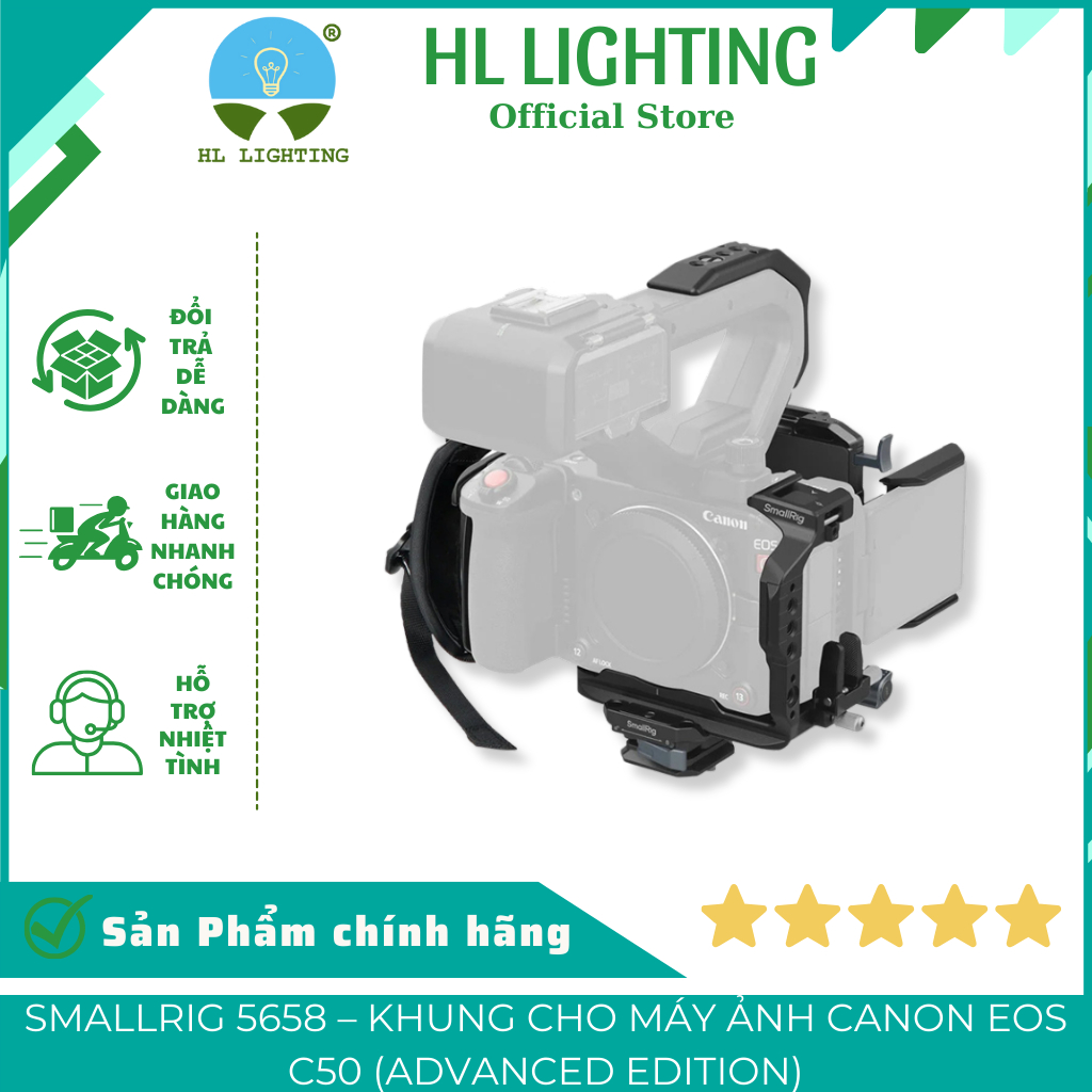 SmallRig Cage Kit 5658 SmallRig Canon EOS C50 V-Mount Plate 174x181x114mm 272g HL Lighting