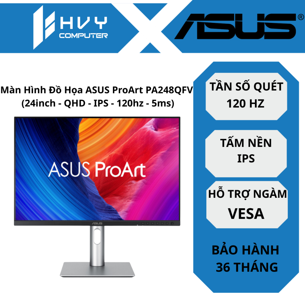Màn Hình Đồ Họa ASUS ProArt PA248QFV (24inch - QHD - IPS - 120hz - 5ms) - Hàng chính hãng.