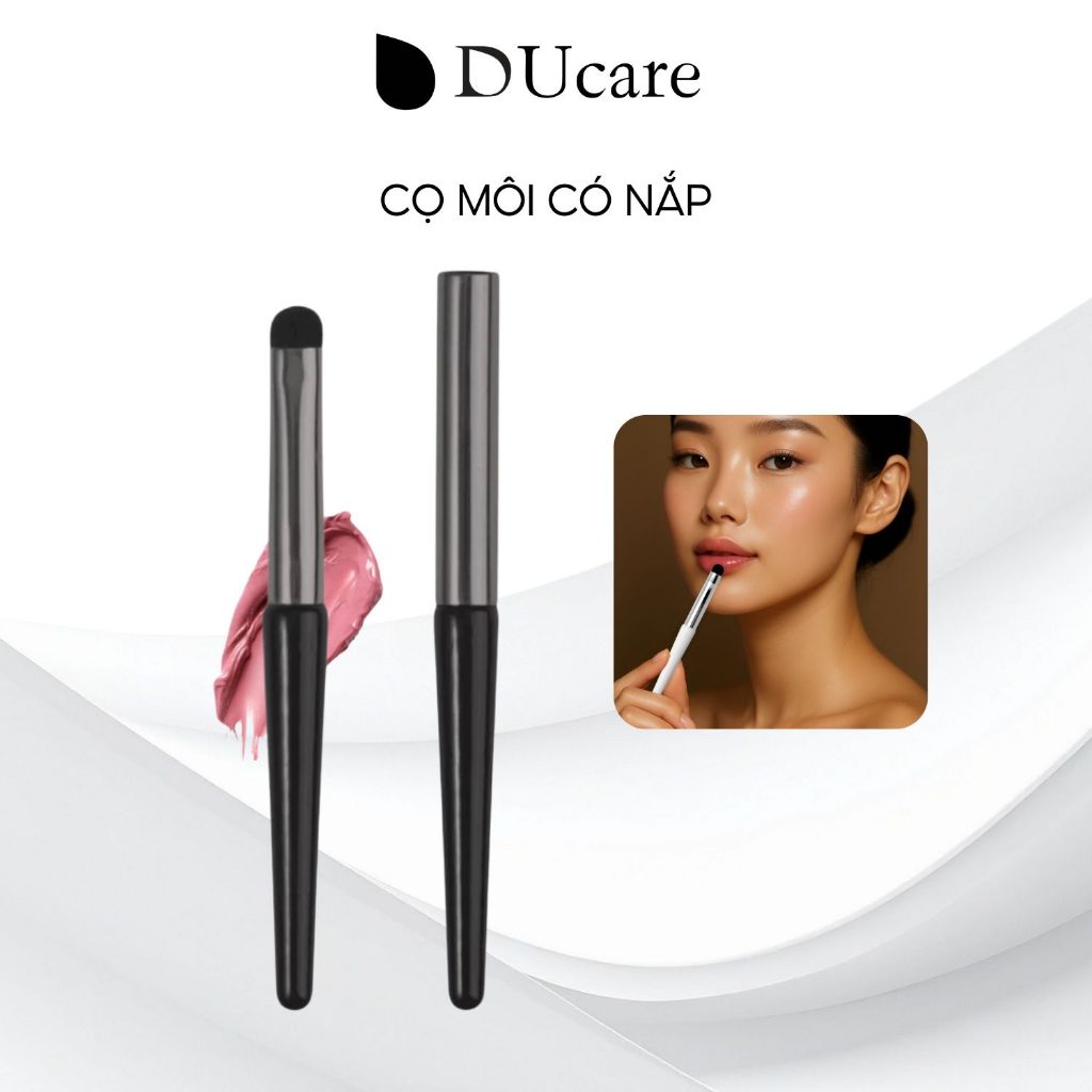 Cọ Môi Có Nắp Siêu Xịn Cọ Tán Son Môi Đánh Son Tán Mịn Màu 2 Màu