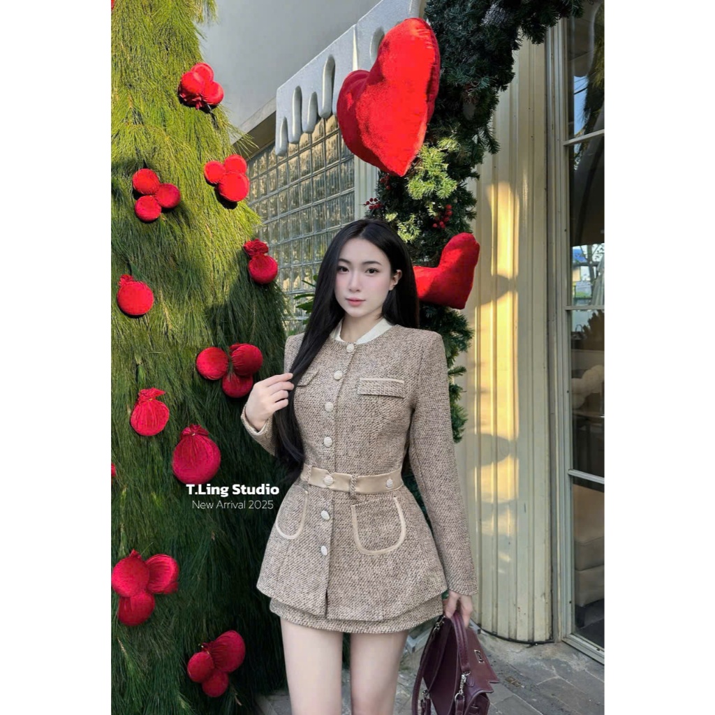 set đồ nữ sang chảnh, set đồ nữ mùa đông chất dạ l1 cao cấp b8