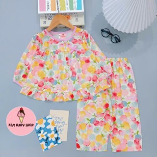  Bộ tole lanh dài bé gái đồ  bộ tole tay dài quần dài bé gái kem baby shop 