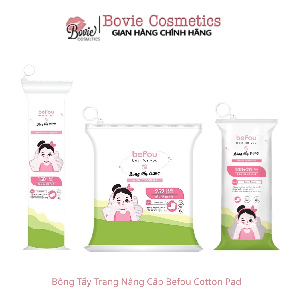 Bông Tẩy Trang Cotton Befou Bản Nâng Cấp