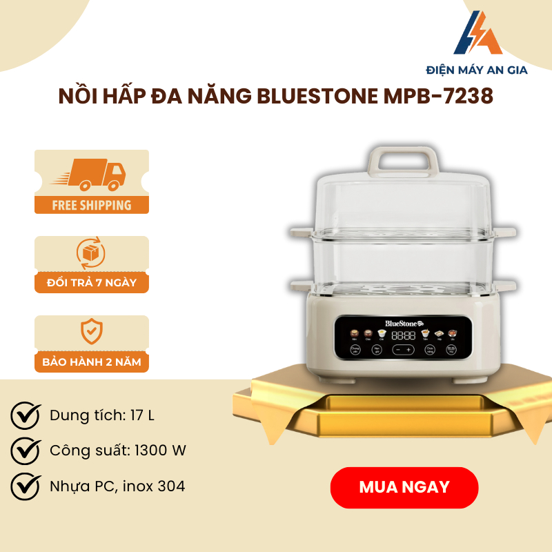 Nồi Hấp Đa Năng BlueStone MPB-7238 – Dung Tích 17L – Tự Ngắt Khi Cạn Nước – FEB