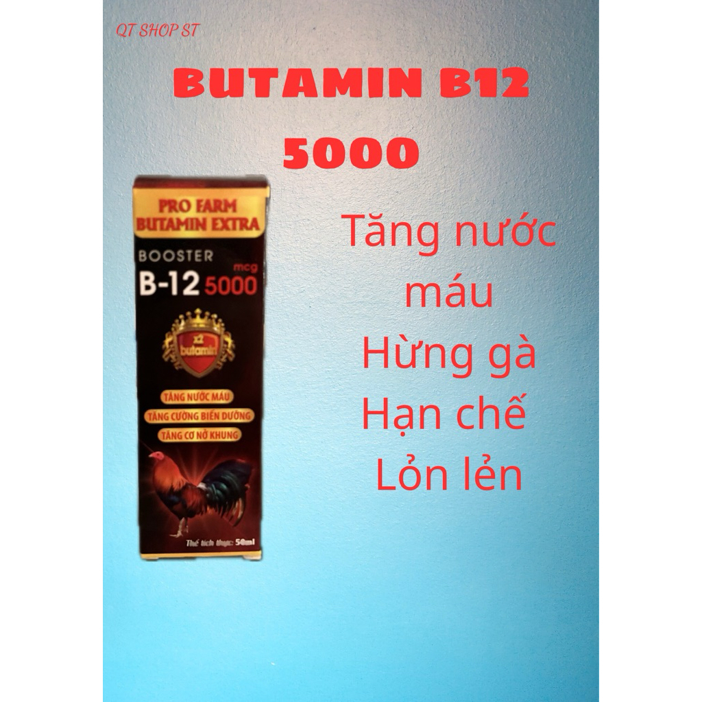 Butamin Extra B12 5000 50ml dinh dưỡng cho gà mau hừng, hạn chế lỏn lẽn