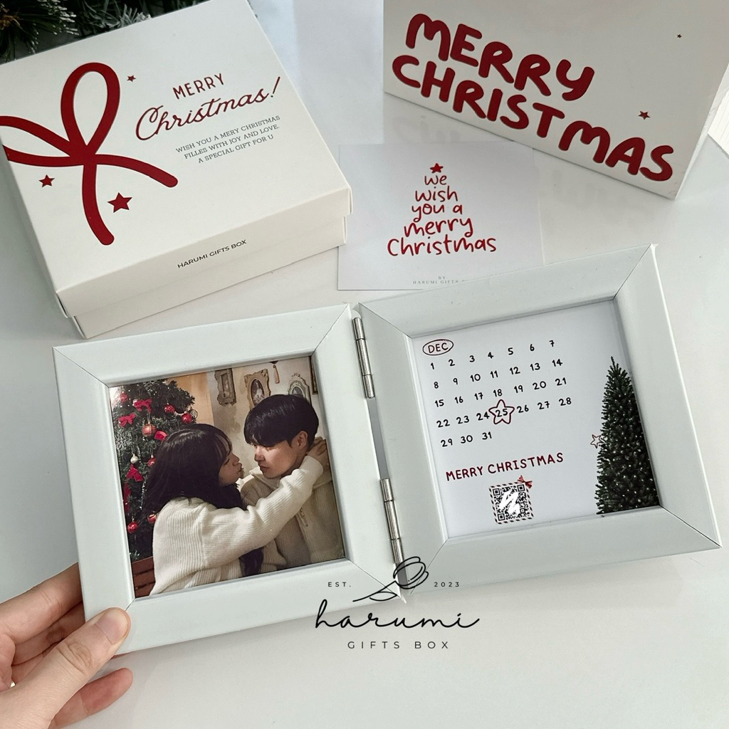 Set Quà Noel, Quà Giáng Sinh Kèm Mã Lời Nhắn Ý Nghĩa, Khung Ảnh Noel Giang Sinh Harumi Gifts Box