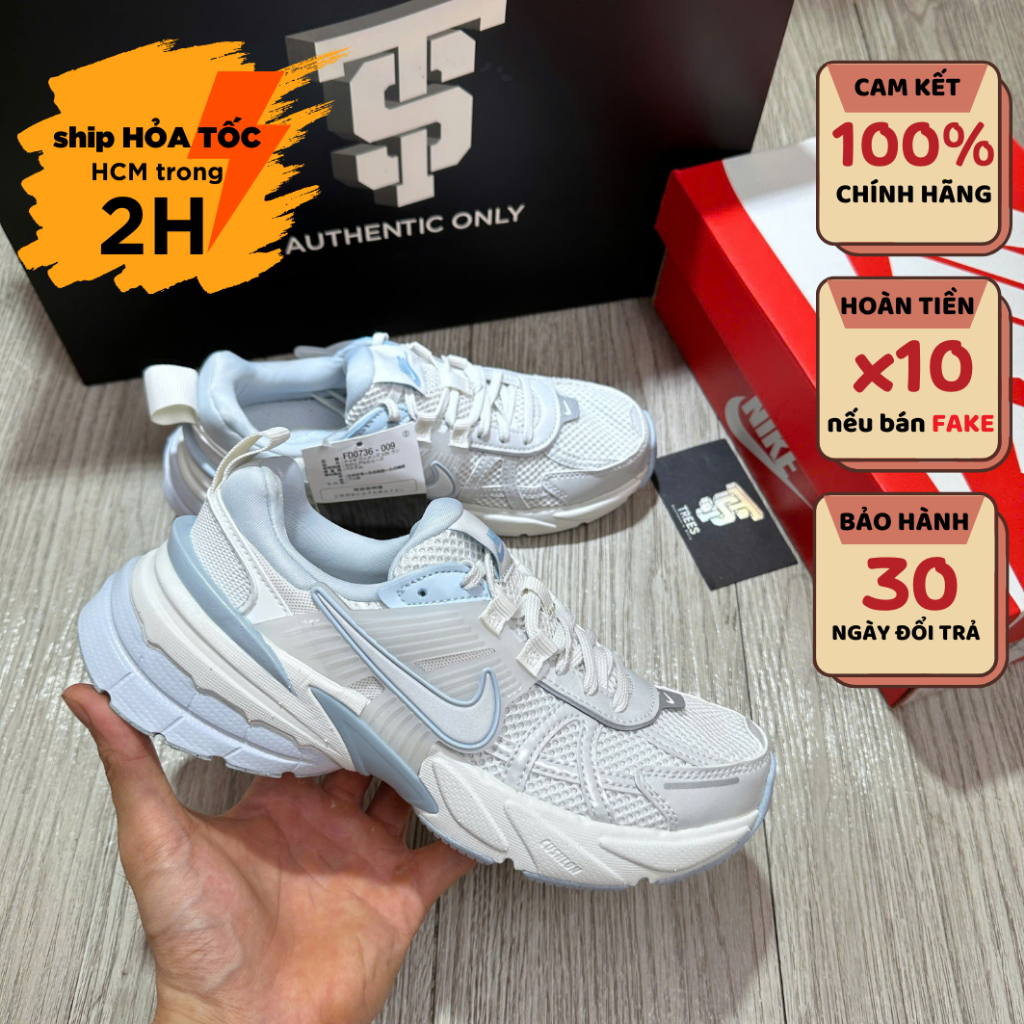 [CHÍNH HÃNG] Giày thể thao xanh trắng xinh xắn V2K RUN PLATINUM TINT WHITE FD0736 009 NEW FULL BOX T
