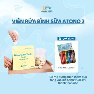 Viên rửa bình sữa, chén bát Atono2 Oxygen dành cho máy rửa chén bát, máy rửa bình sữa