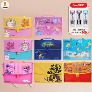   Tặng 1 Bút Máy  Cặp Học Thêm In Hình 2 Ngăn Túi Học Thêm Cho Bé Trai Bé Gái Chất Liệu Nhựa An Toàn In Hình Dễ Thương 