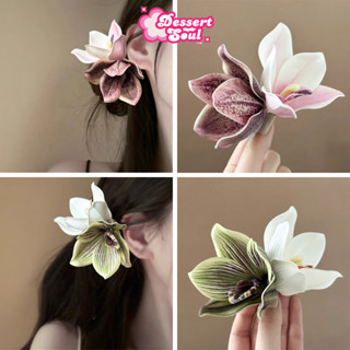 Kẹp Tóc Hoa Lan 2 Bông – Phụ Kiện Tóc Đi Biển, Chụp Ảnh Tết, Kẹp Hoa Đi Biển, Kep Hoa Cô Dâu HP007