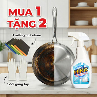 Tẩy dầu mỡ nhà bếp, tẩy nồi, nhà bếp, hút mùi, bếp gas, bếp từ, đáy xoong, đáy chảo HiKit 500g [Mua 1 tặng 2]