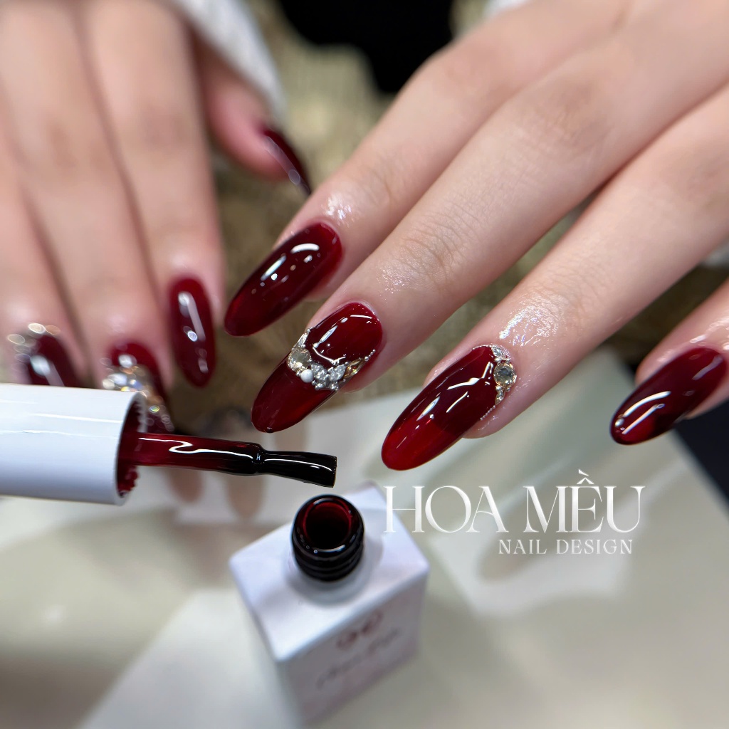 Sơn gel thạch đỏ Cherry, đỏ rượu Chonlife Không co rút sơn chuyên dụng