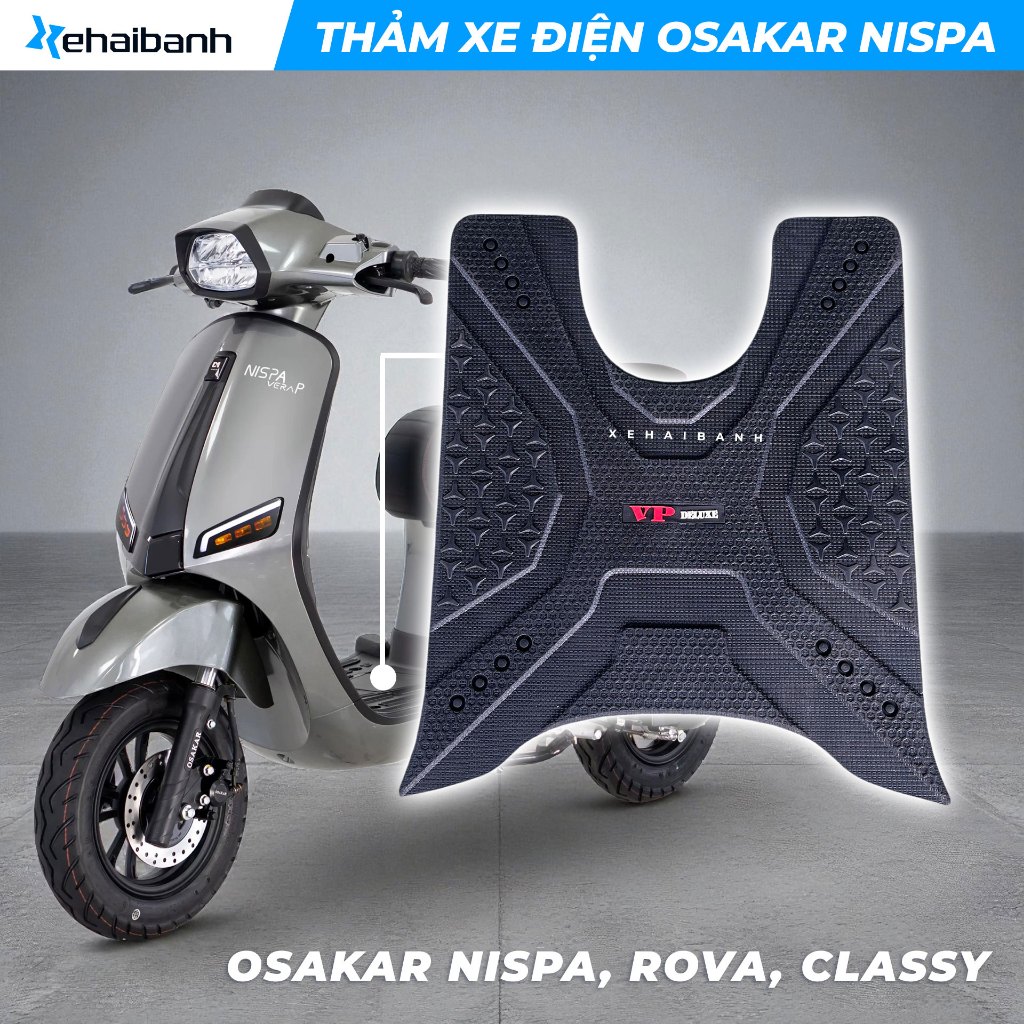 Thảm xe điện Osakar Nispa, Rova và Classy chất liệu cao su mềm mại, dày 8li, nặng 1,2kg