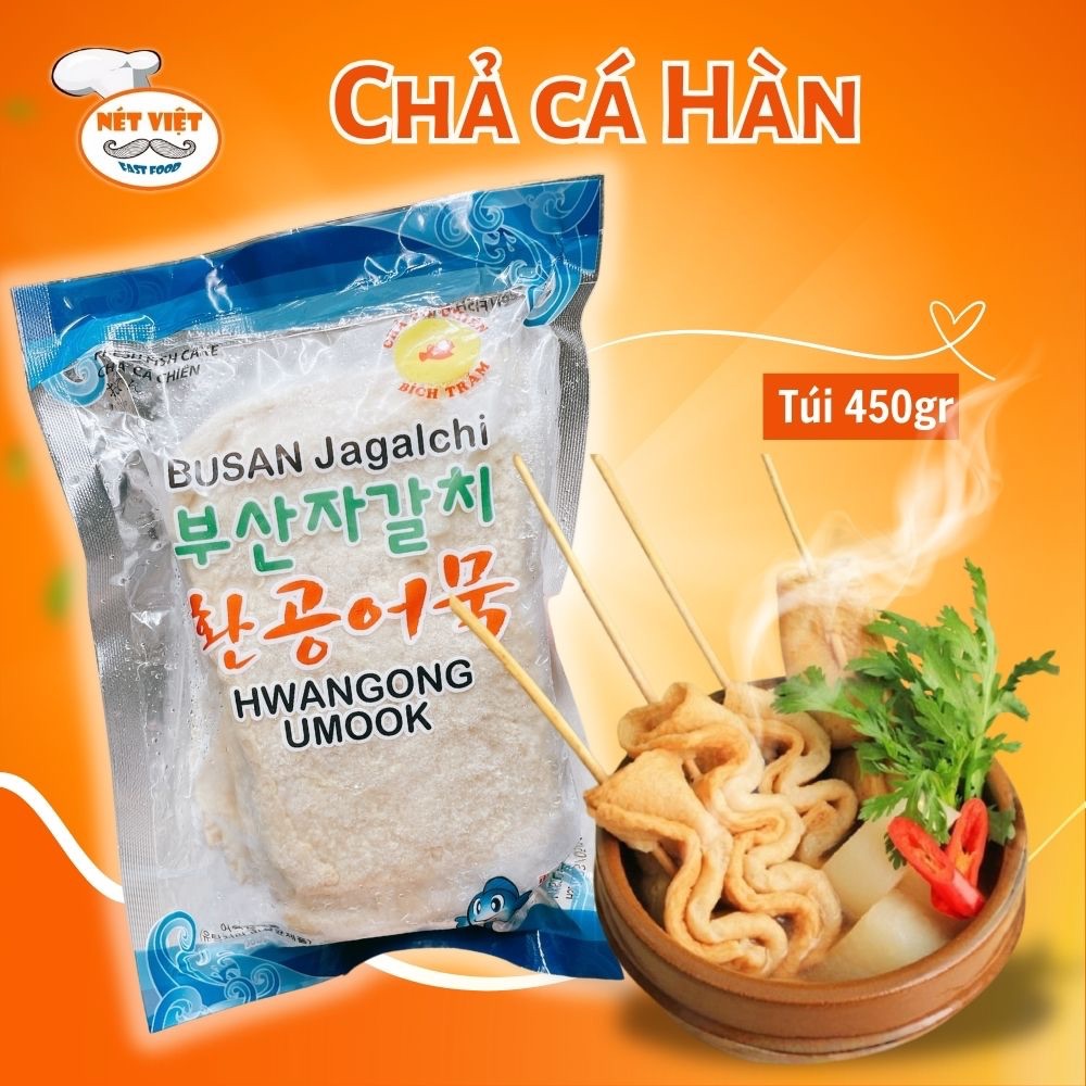 Chả Cá Hàn Busan 450g – Chả Cá Chiên Bích Trâm – Làm Tokbokki, Odeng, Xiên Que