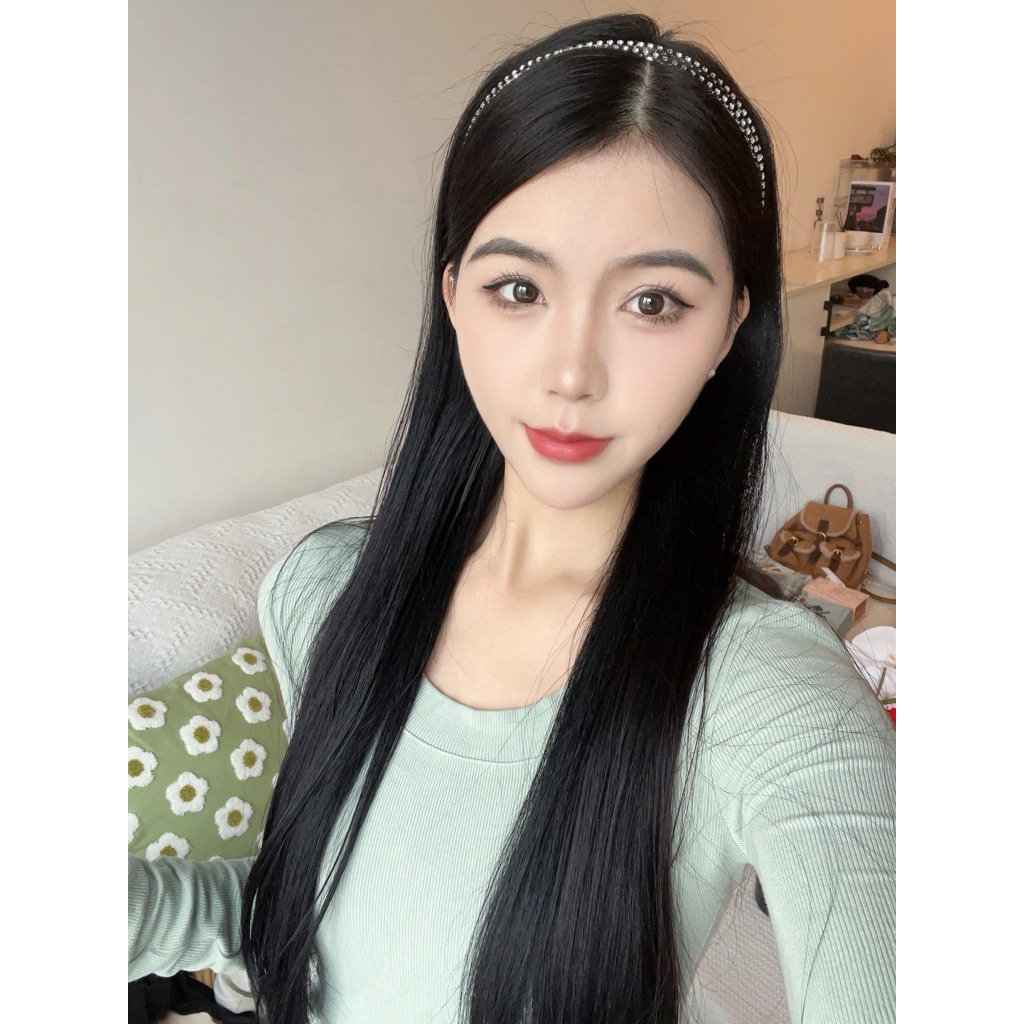 Cài tóc đính đá đan chéo design Korea