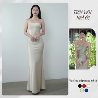  Đầm Lụa Cúp Ngực Form Dài Xẻ Tà Dự Tiệc NV758 Váy Lụa Sang Chảnh Tôn Dáng Gợi Cảm Sang Chảnh Đi Tiệc 