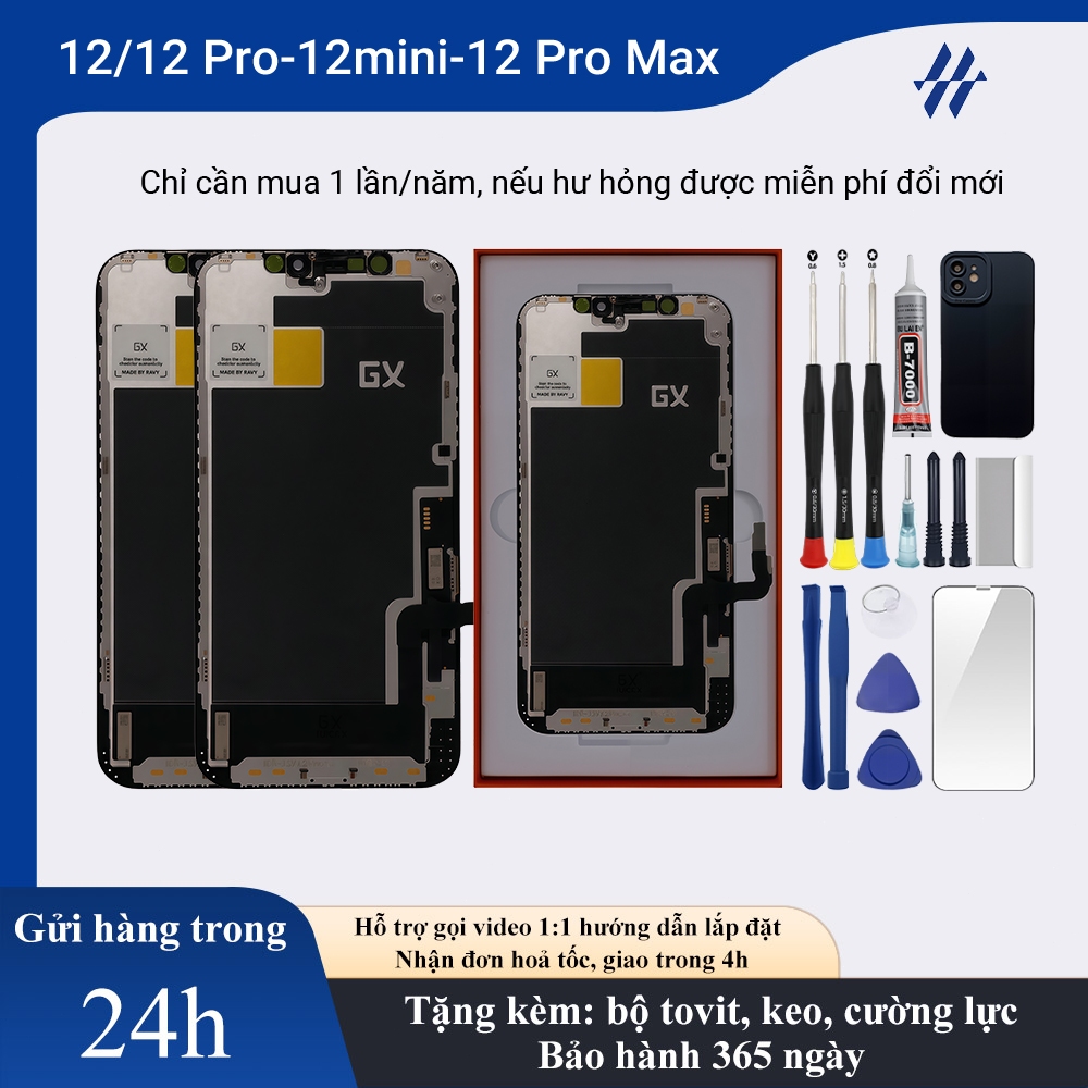 Màn hình GX TFT chính hãng tương thích với iPhone 12/12 Pro/12 mini/12 Pro Max , Bảo hành 12T