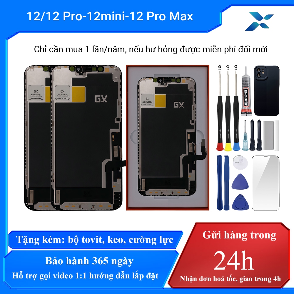 Màn hình GX TFT chính hãng tương thích với iPhone 12/12 Pro/12 mini/12 Pro Max , Bảo hành 12T