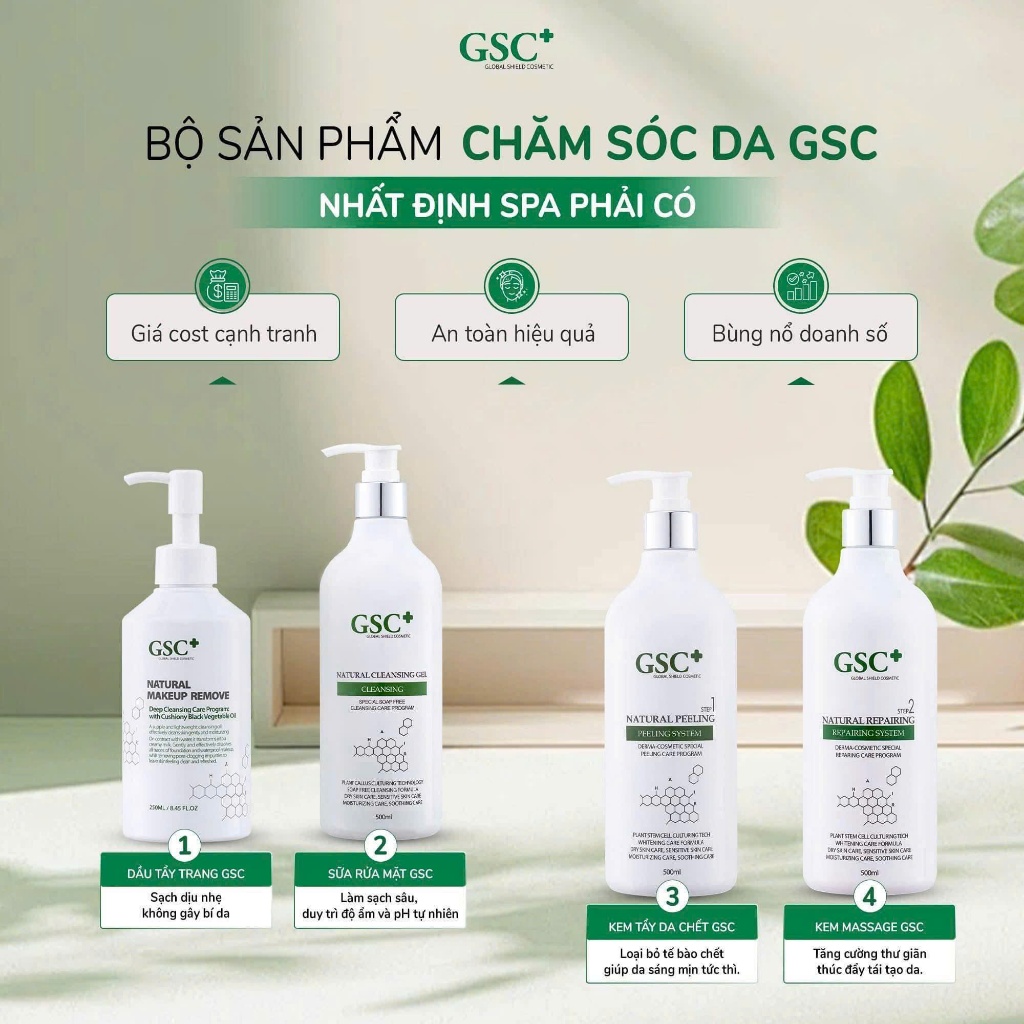 BỘ SẢN PHẨM CHĂM SÓC DA GSC Dược Mỹ Phẩm chính hãng