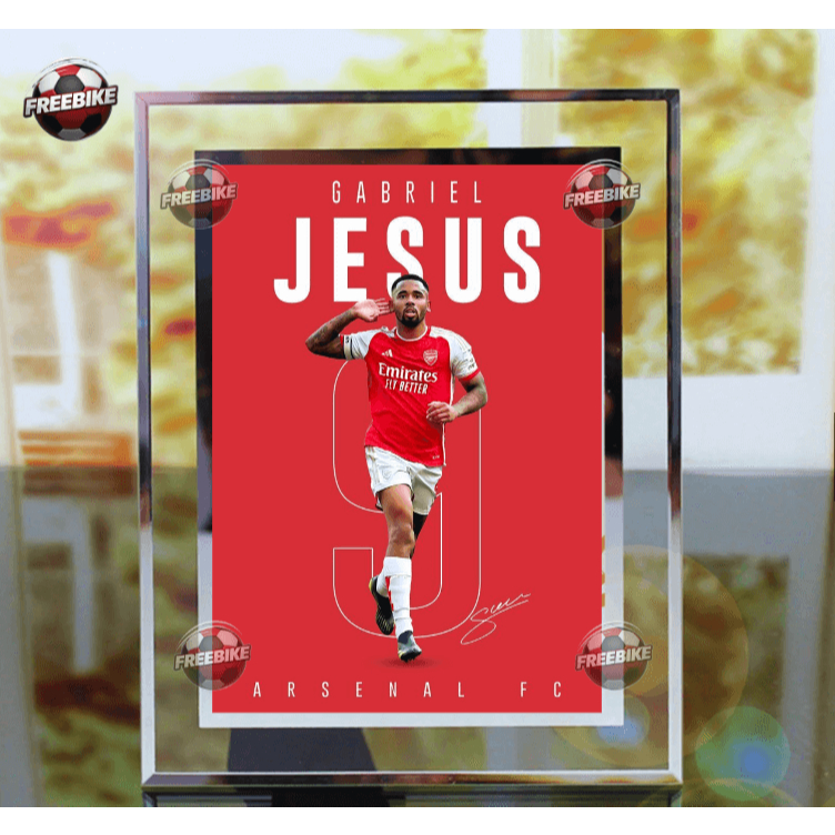 KHUNG POSTER GABRIEL JESUS BẰNG KÍNH PHA LÊ CAO CẤP MẪU 1