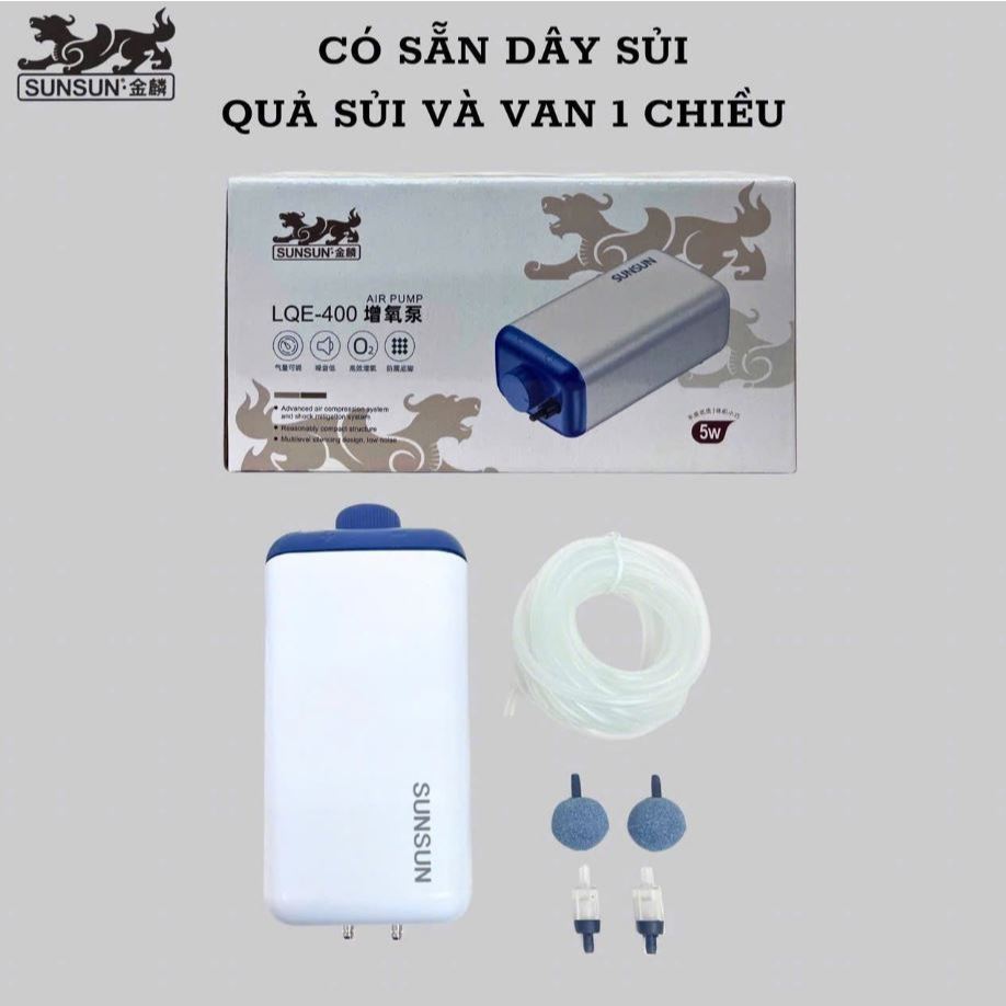 Máy Sủi Oxy Siêu Khoẻ, Siêu Êm SUNSUN LQE-50 LQE-100 LQE-200 LQE-400