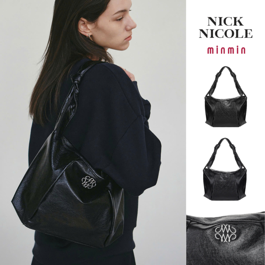 [NICK&NICOLE] Túi da đeo vai Nick&Nicole Square Shoulder Bag điều chỉnh được dây đeo, chất da cao cấ