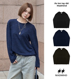  Áo Len Dài Tay Cổ Tròn Nam Nữ Mặc Mùa Đông MADMIND D11 - Màu Đen Xanh Nâu 