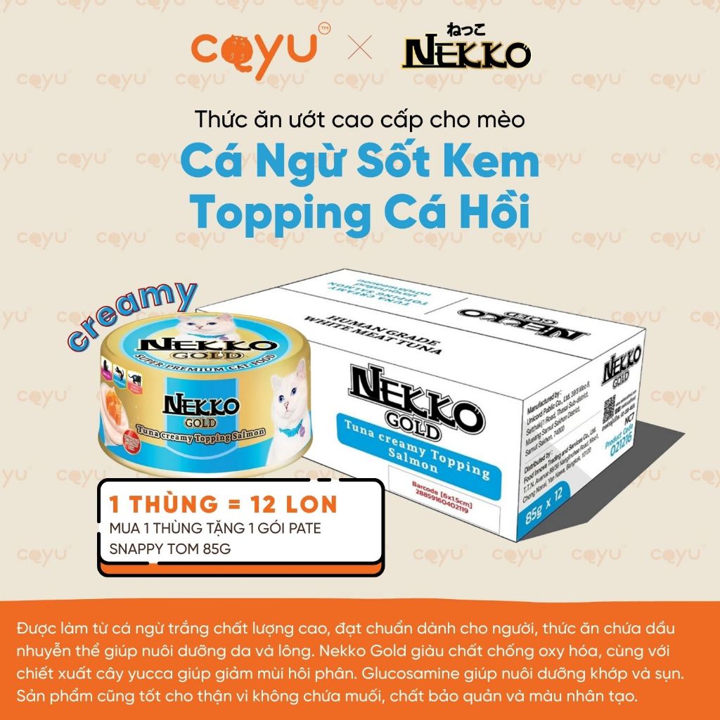 [Hoả Tốc] - Nekko Gold Lon 85G - Pate Thức Ăn Ướt Cho Mèo - Hàng Thái Cao Cấp - Date 2028 - Coyu