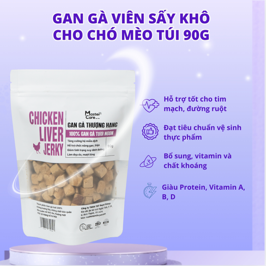 Gan Gà Viên Sấy Khô MASTERCARE Gan Sấy Cho Chó Thực Phẩm Tiện Lợi Hỗ Trợ Dinh Dưỡng
