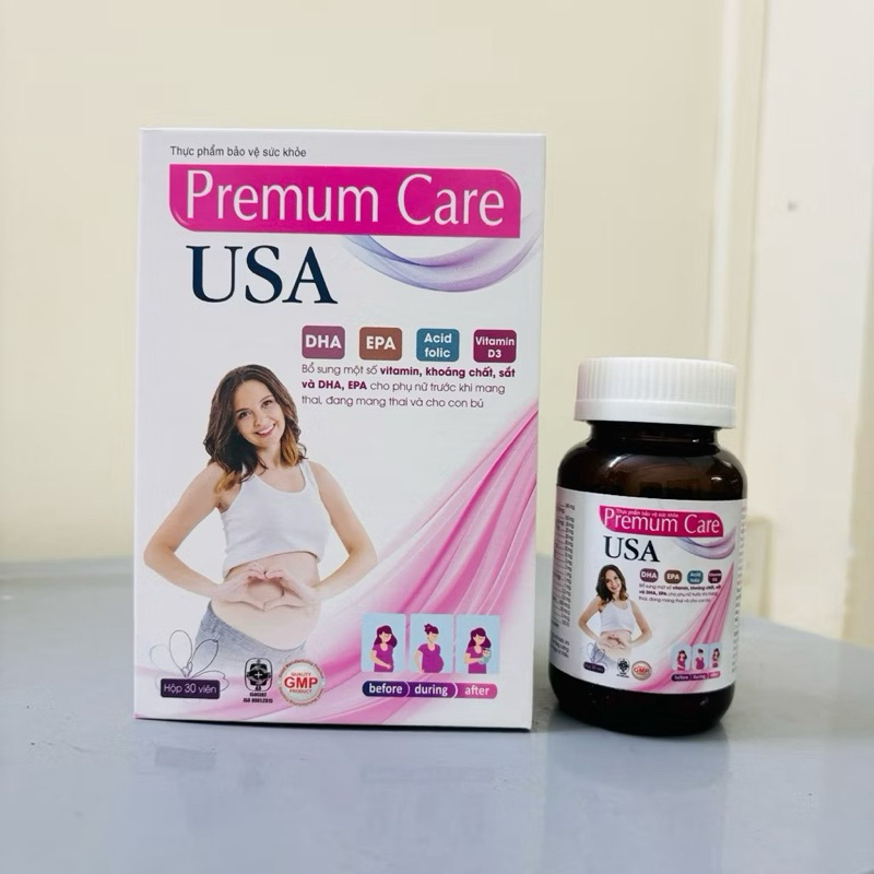 ✅Premum Care USA DHA bổ sung SẮT VÀ VITAMIN, KHOÁNG CHẤT CHO MẸ BẦU bồi bổ sức khỏe, nâng cao sức đề