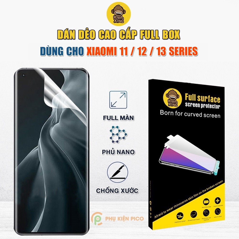 Dán màn hình dùng cho Xiaomi Mi 11 Pro / 12X / 13 Pro full màn hình dẻo trong suốt PPF cao cấp Moxia