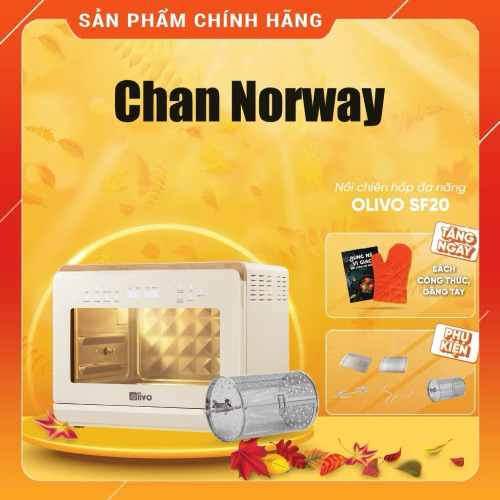 [CHÍNH HÃNG] Nồi Chiên Hơi Nước OLIVO SF20 PRO - Dung Tích 20L - Thương Hiệu Mỹ - Bảo Hành 24 Tháng