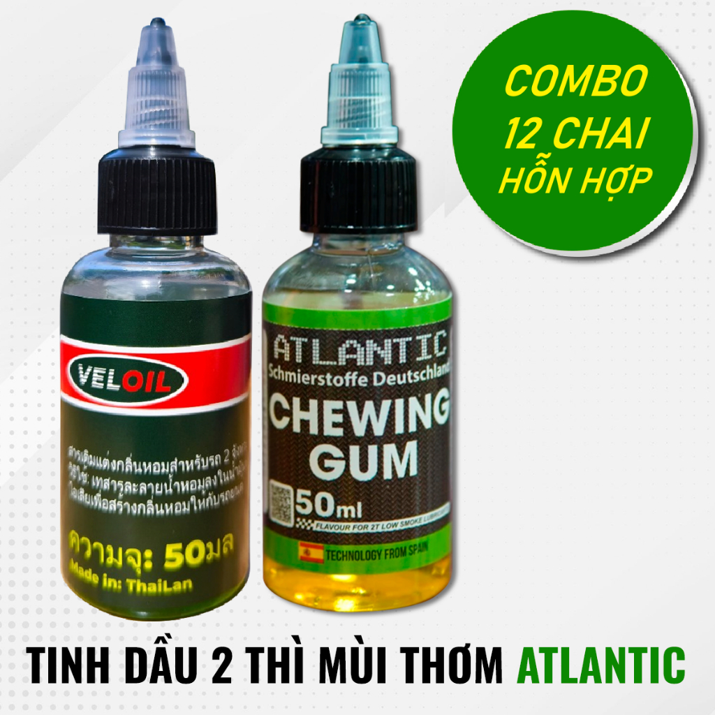 COMBO 12 chai phụ gia mùi tinh dầu thơm xe 2 thì - 2T YAZ XIPO ATLANTIC Mùi ATLANTIC - Mùi VelOil