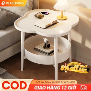  Bàn Trà Mini 2 Tầng Hình bàn phụ Cỏ Bốn Lá Hai Lớp Để Đựng Đồ Thích Hợp Làm Bàn Cạnh Giường ghế sofa 