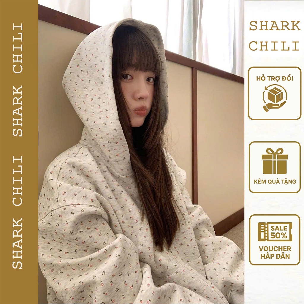 Áo Khoác Nữ Hoa Nhí Dài Tay Shark Chili Phong Cách Hàn Quốc Trẻ Trung Cá Tính S303