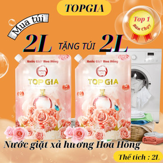   MUA 2L TẶNG 2L  Nước Giặt Xả TOP GIA Hương Hoa Dịu Nhẹ An Toàn 