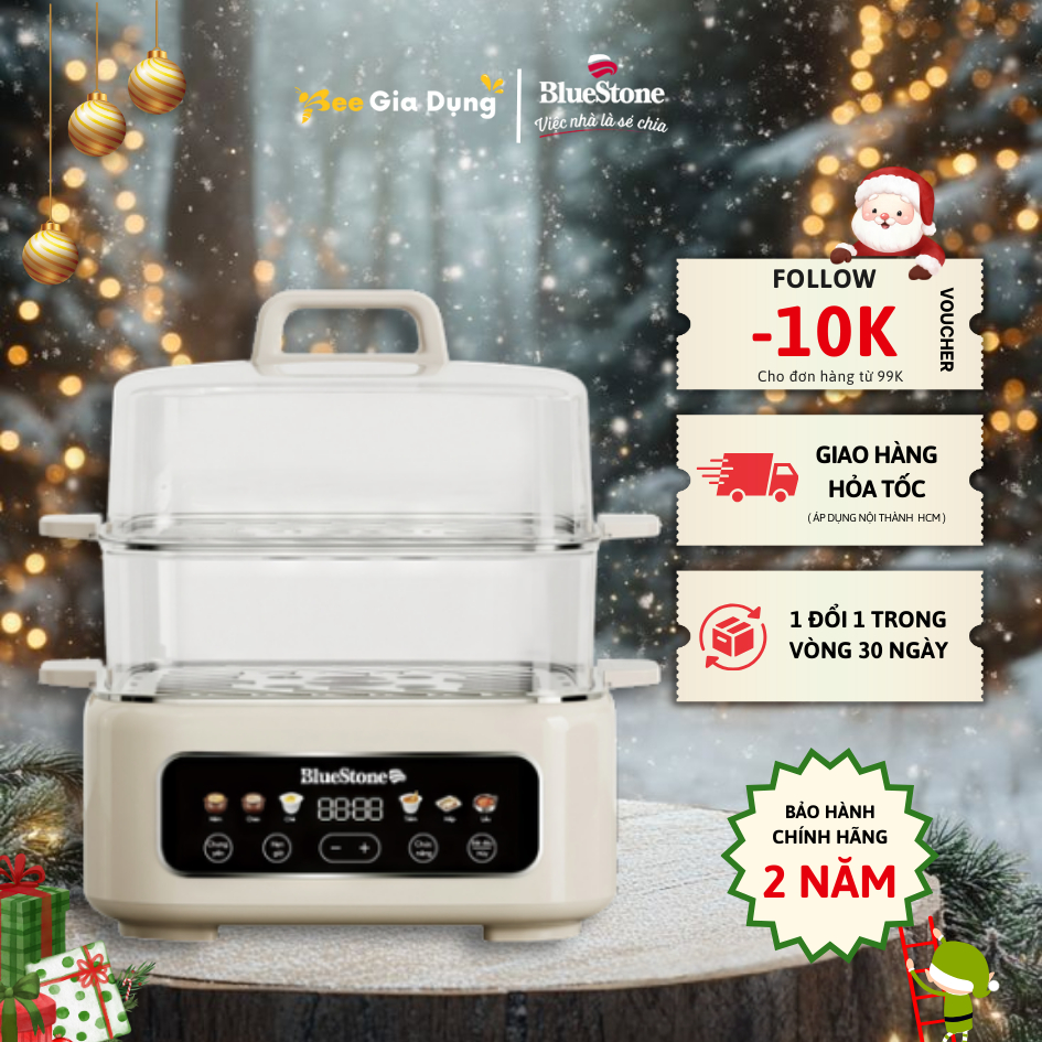 [LIVE] Nồi Lẩu Hấp Đa Năng Điện Tử CHÍNH HÃNG BlueStone MPB-7238 - 1300W - 17 Lít - Lẩu & Hấp 2 tron